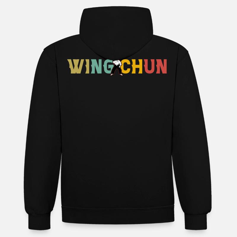 Wing Chun - Sweat à capuche contrasté - noir/or