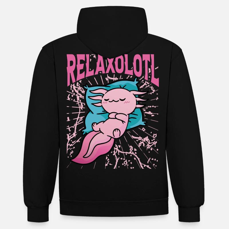 Relaxolotl - Sweat à capuche contrasté - noir/or