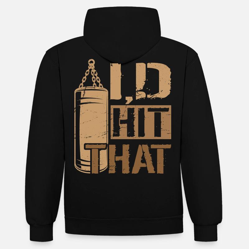 J’avais frappé cette boxe - Sweat à capuche contrasté - noir/or