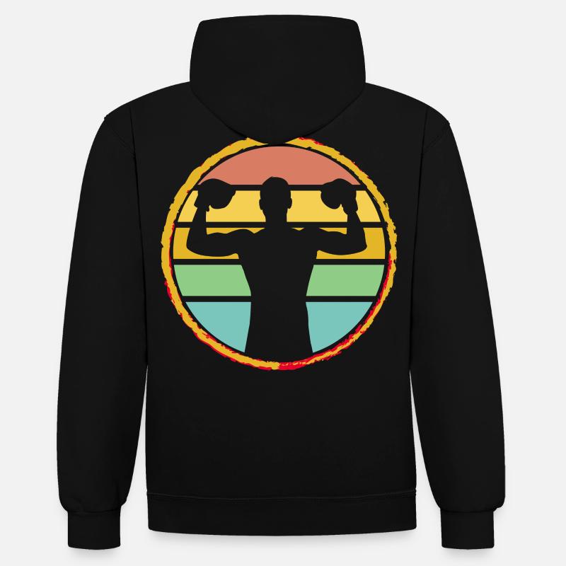 Boxe - Sweat à capuche contrasté - noir/or