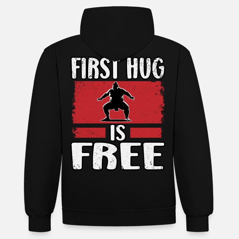 First Hug est gratuit - Sweat à capuche contrasté - noir/or