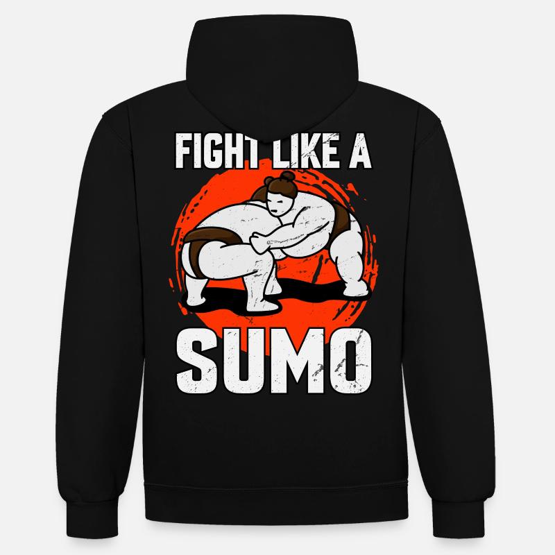 Combattez comme un sumo - Sweat à capuche contrasté - noir/or