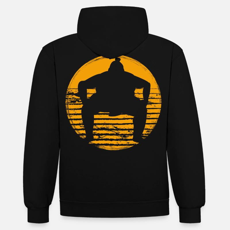 Sumo - Sweat à capuche contrasté - noir/or