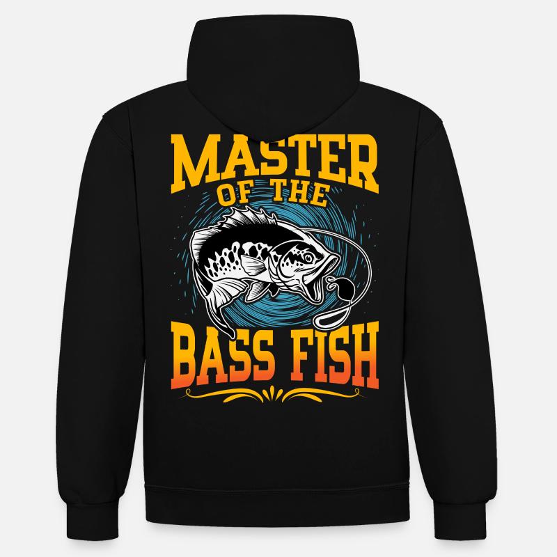 Maître du Bass Fish - Sweat à capuche contrasté - noir/or