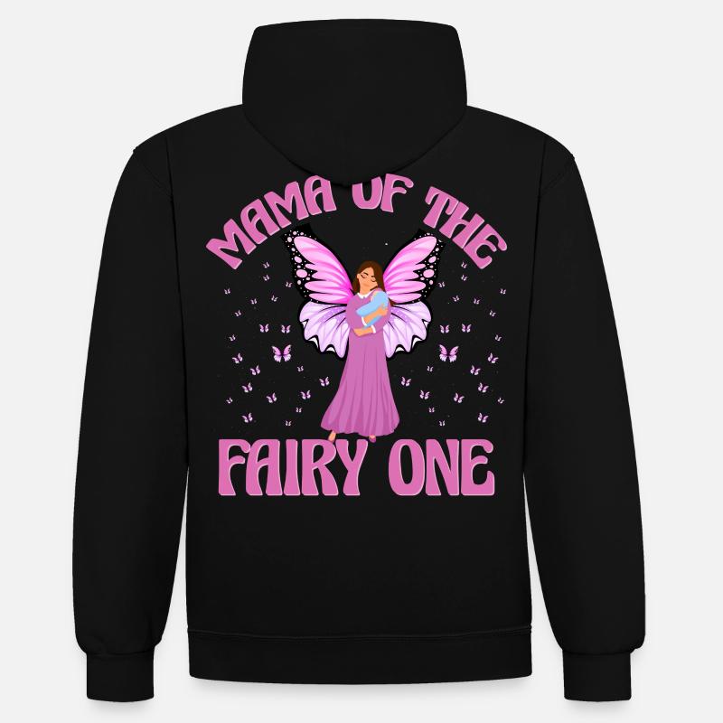 Maman de la fée Une - Sweat à capuche contrasté - noir/or