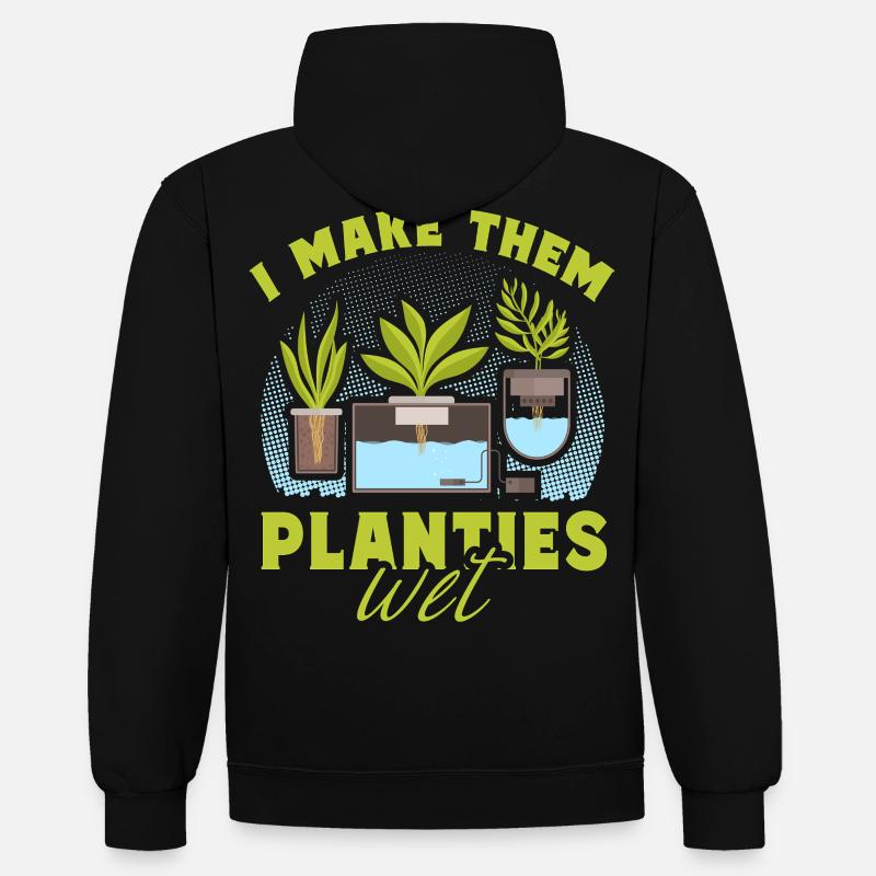 Ich mache sie nass - Kontrast-Hoodie - Schwarz/Gold