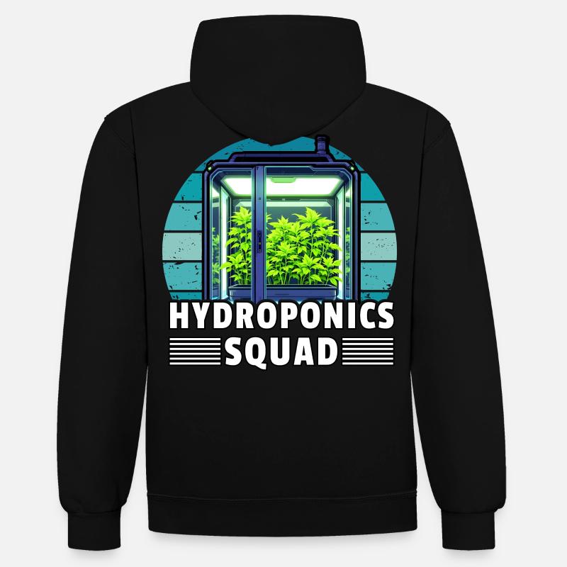 Escouade hydroponique - Sweat à capuche contrasté - noir/or