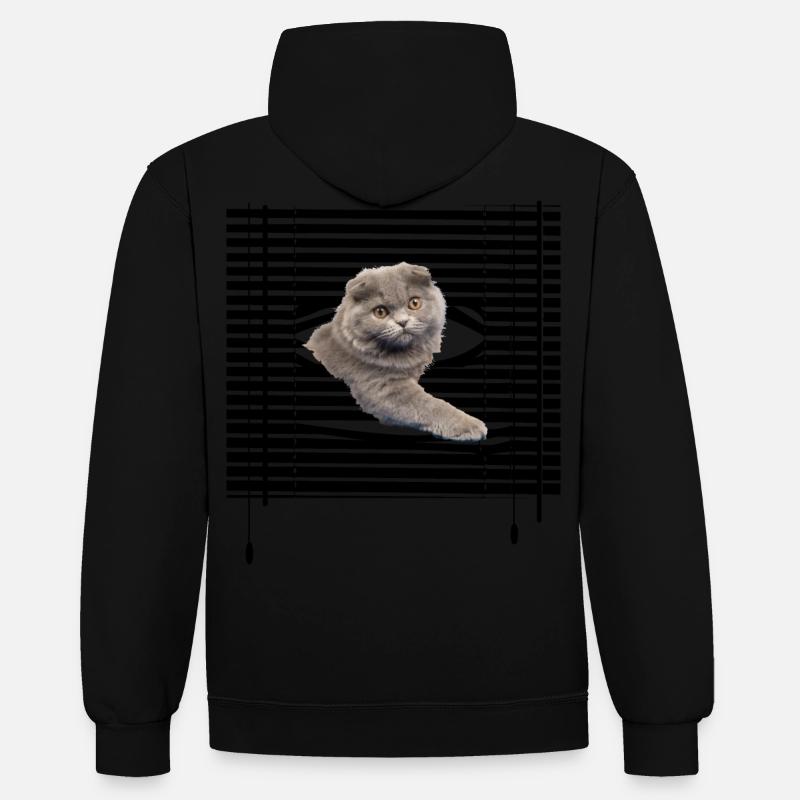 Mon chat s'évade - Sweat à capuche contrasté - undefined