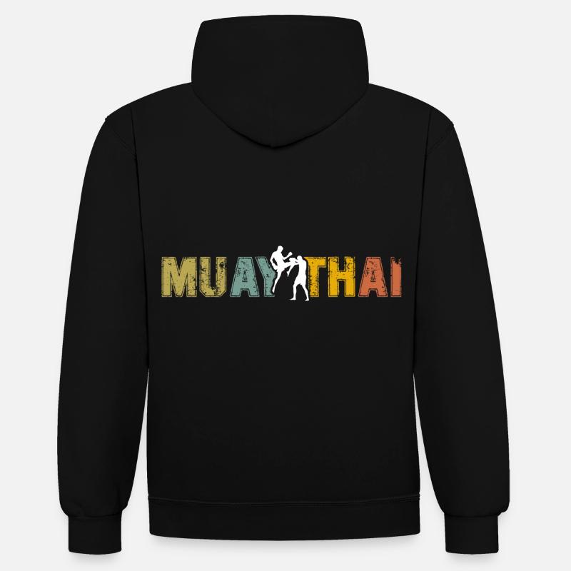 Muay Thaï - Sweat à capuche contrasté - noir/or