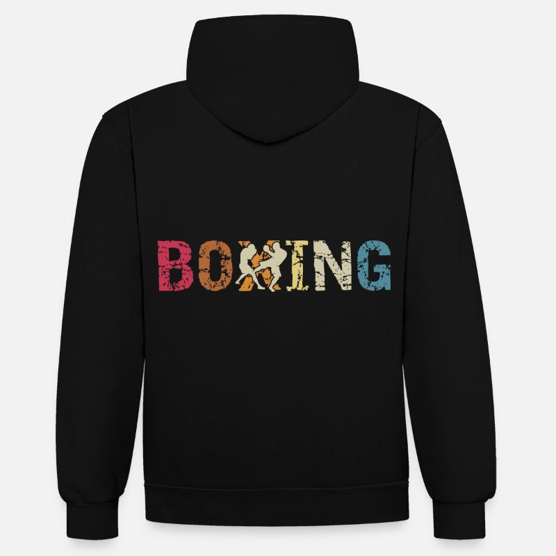 Boxe - Sweat à capuche contrasté - noir/or