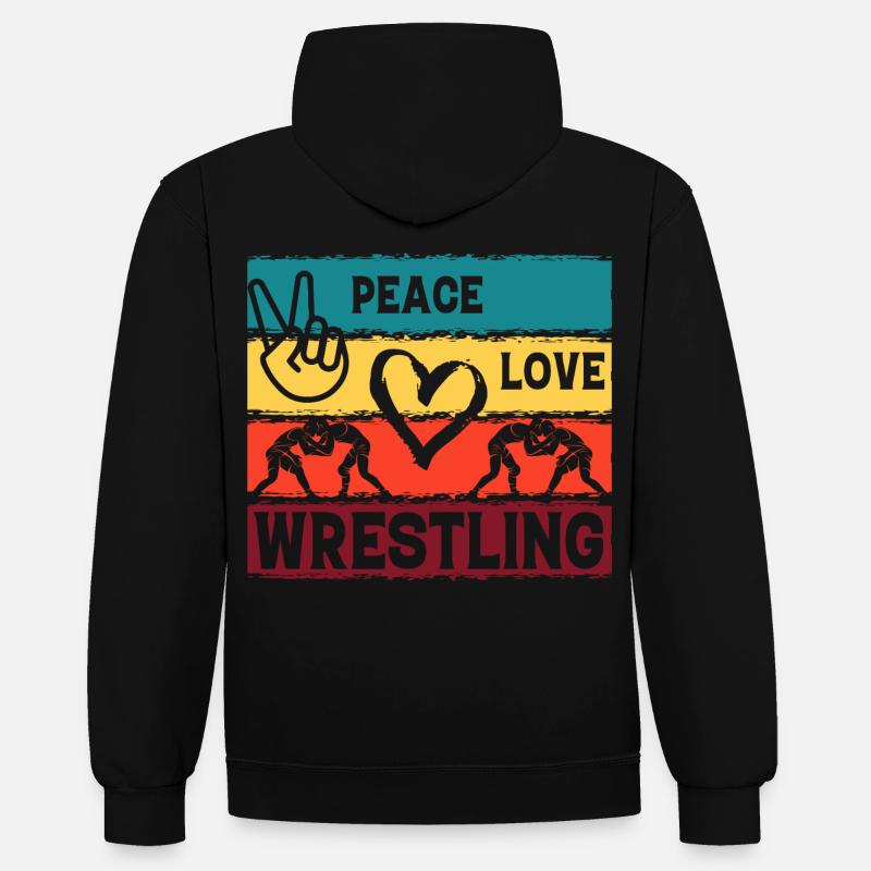 Paix Amour Lutte - Sweat à capuche contrasté - noir/or