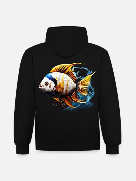 Angelfish - Contrast hoodie - black/gold