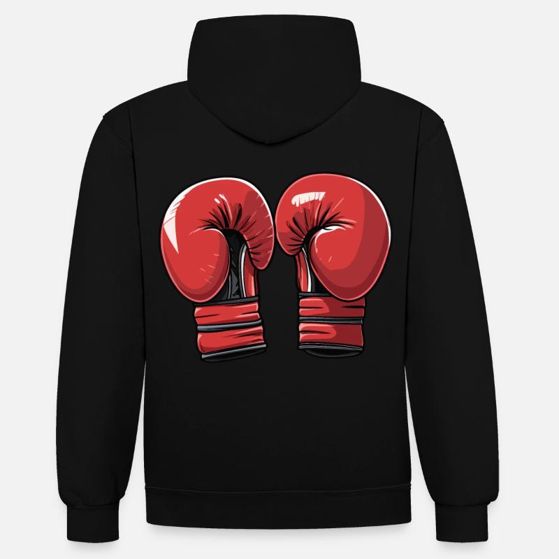 Boxe - Sweat à capuche contrasté - noir/or
