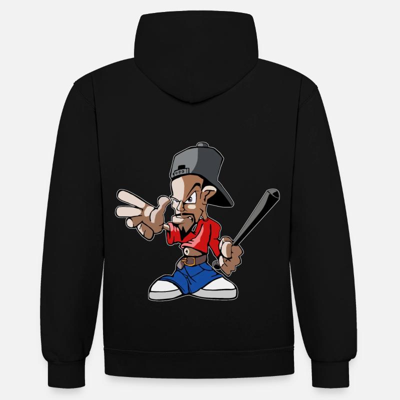 Graffiti de gangster - Sweat à capuche contrasté - noir/or