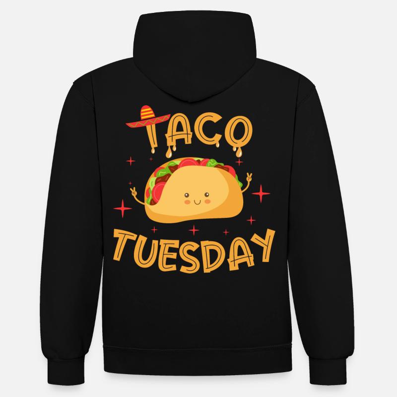 taco tuesday - Sweat à capuche contrasté - noir/or