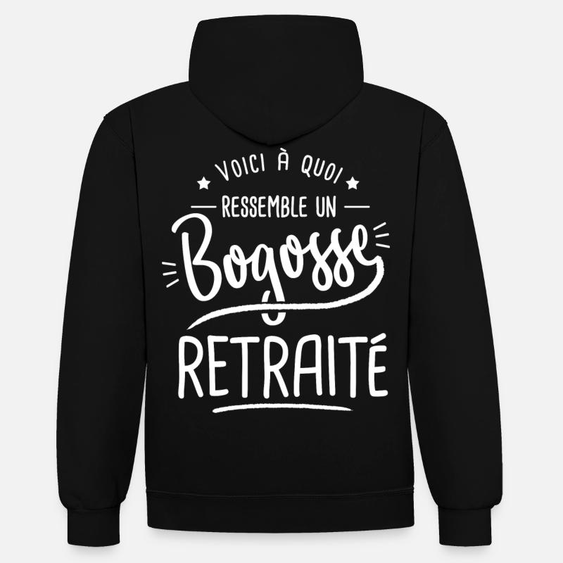 Cadeau retraite retraité bogosse - Sweat à capuche contrasté - noir/or