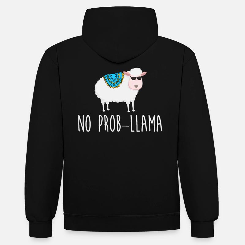 No Prob LLama - Sweat à capuche contrasté - noir/or