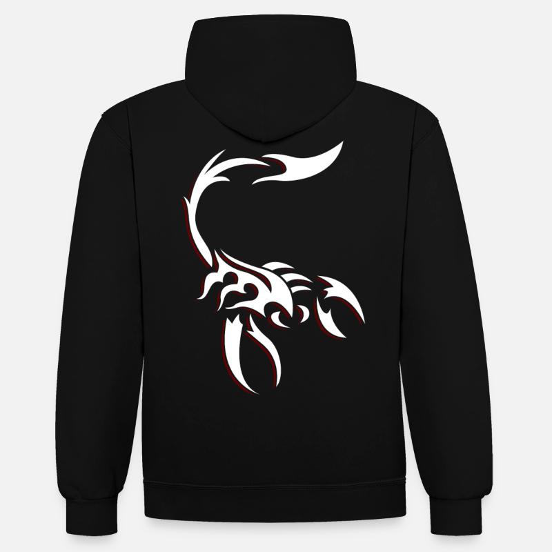 Tribal Scorpion - Sweat à capuche contrasté - noir/or
