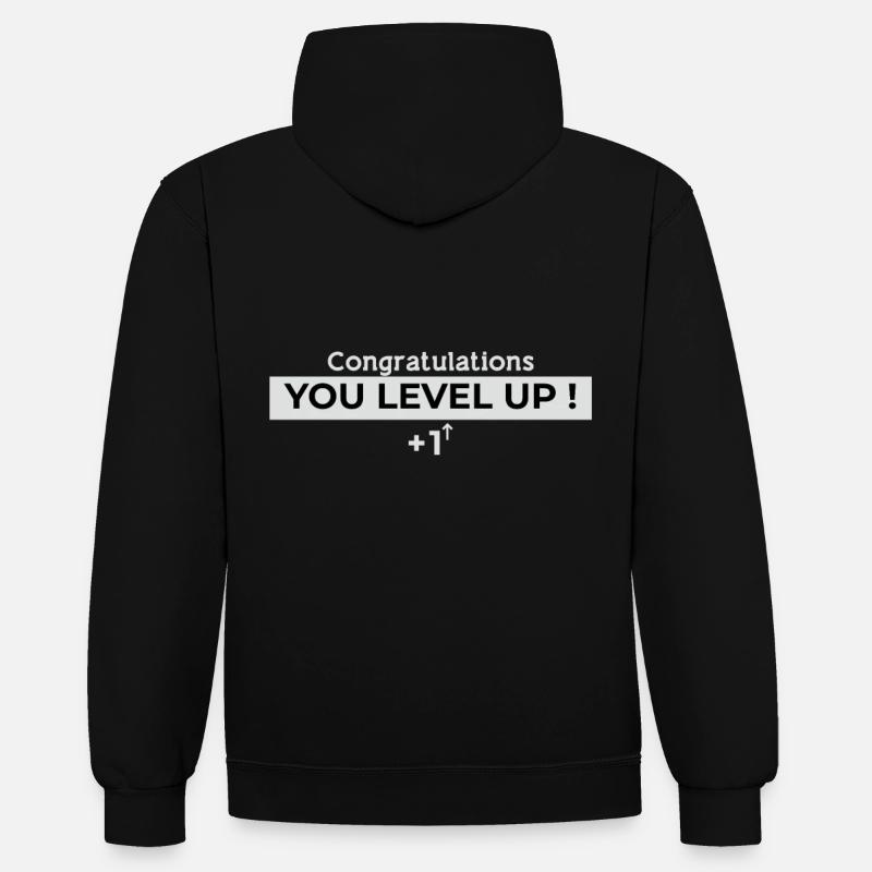 Félicitations, vous montez le niveau - Sweat à capuche contrasté - noir/or