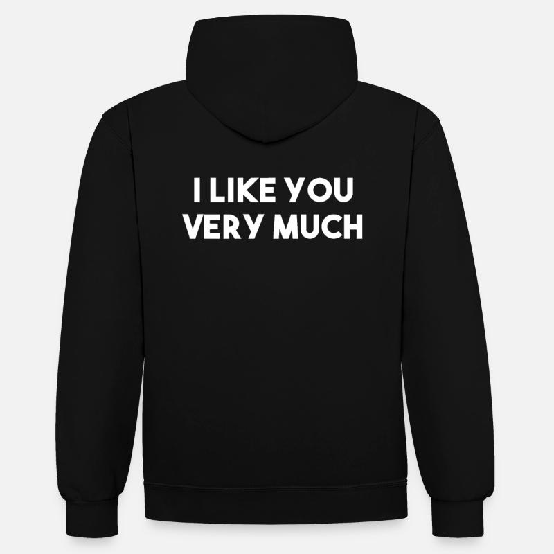 Je t'aime beaucoup - Sweat à capuche contrasté - noir/or