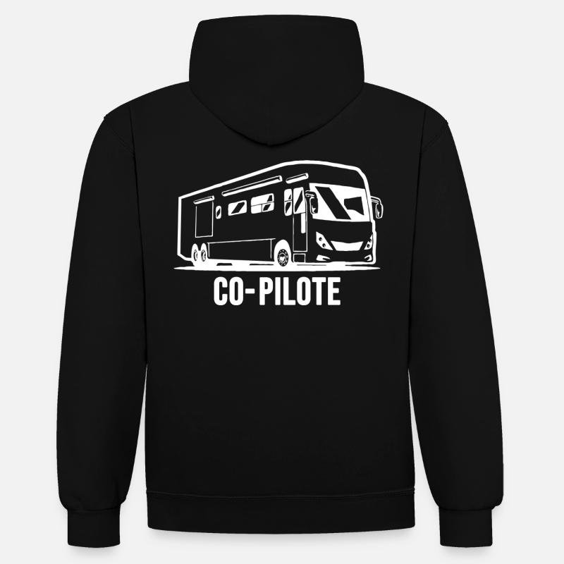 camping car co-pilote - Sweat à capuche contrasté - noir/or