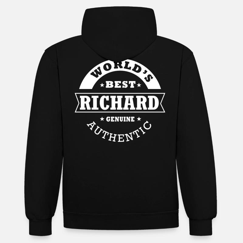 Richards bester personalisierter Name Richard - Kontrast-Hoodie - Schwarz/Gold
