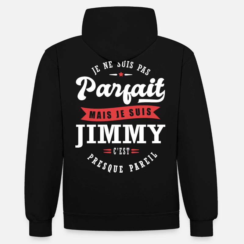 Jimmy Parfait Cadeau prenom jimmy - Sweat à capuche contrasté - noir/or