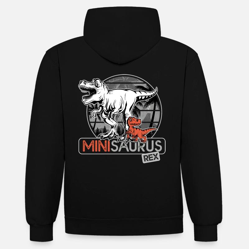 Minisaurus rex Dinosaurier Junge Geschenk - Kontrast-Hoodie - Schwarz/Gold