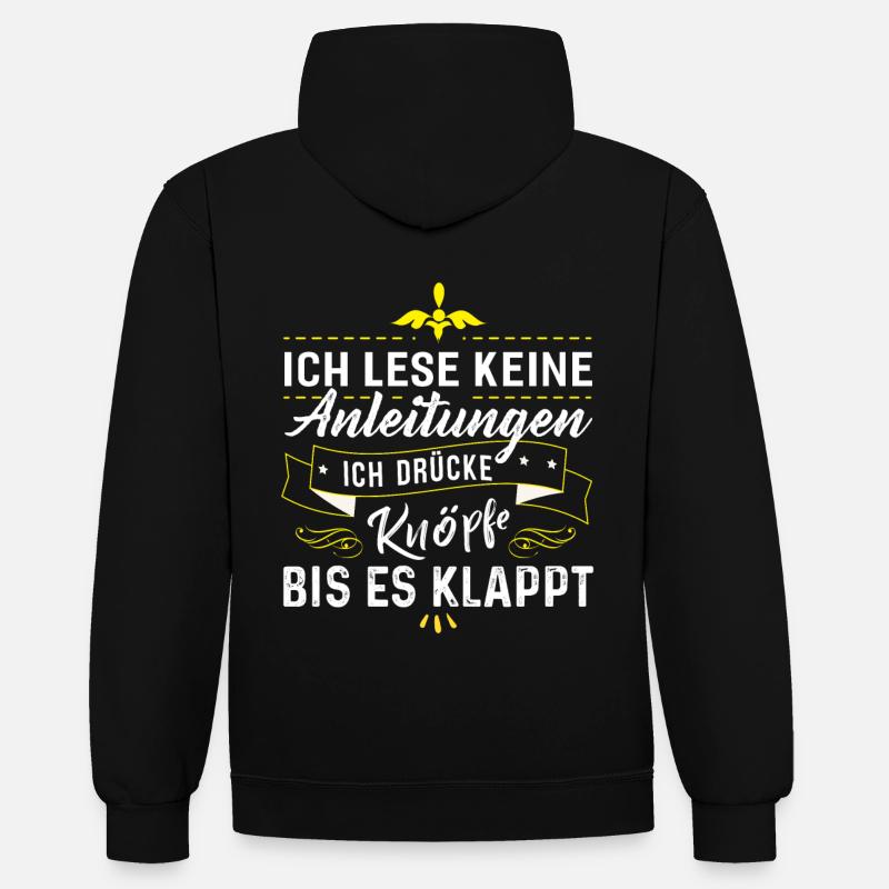 I don't read instructions - Contrast hoodie - black/gold