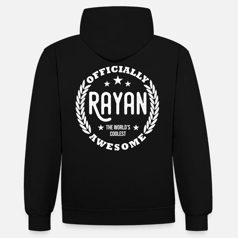 RAYAN personalized first name - Contrast hoodie - black/gold