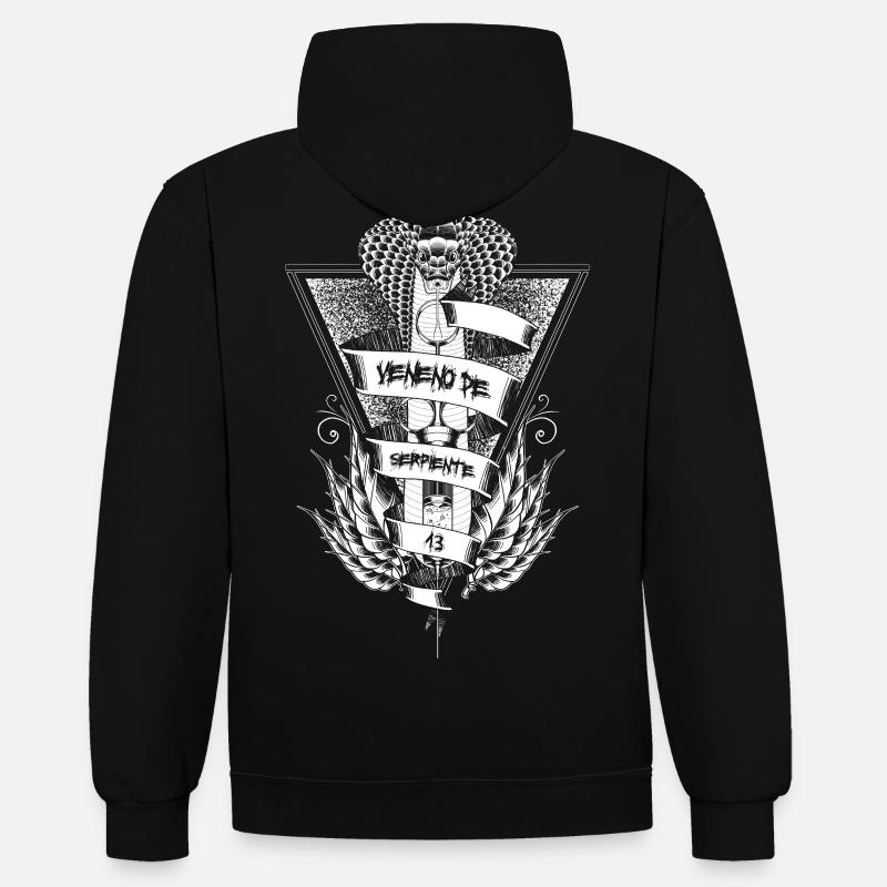 Poison de serpent - Sweat à capuche contrasté - noir/or