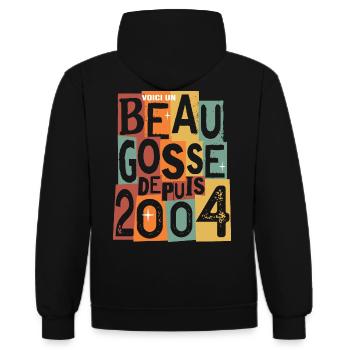 anniversaire 18 ans beau gosse majorité - Sweat à capuche contrasté - noir/or - Dos - Anna (173cm)