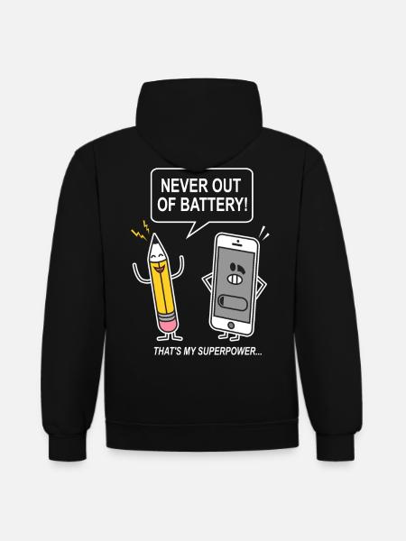 funny humor sarcasm smartphon - Contrast hoodie - black/gold