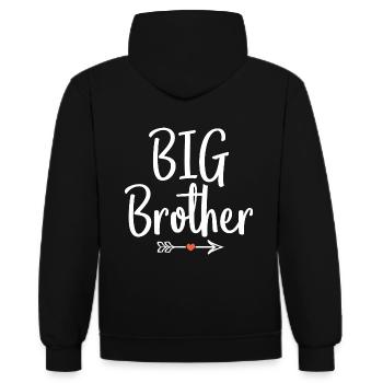 großer bruder großer bruder geschenk - Kontrast-Hoodie - Schwarz/Gold - Hinten - Anna (173cm)