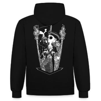 L’extraterrestre Edward Teach - Version noire - Sweat à capuche contrasté - noir/or - Dos - Anna (173cm)