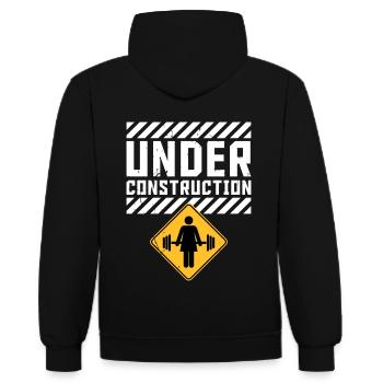 Msr. UNDER CONSTRUCTION - Contrast hoodie - black/gold - Back - Anna (173cm)