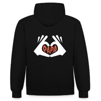 Papa Superpapa Ich liebe Papa Geschenk Weihnachtsferien - Kontrast-Hoodie - Schwarz/Gold - Hinten - Anna (173cm)