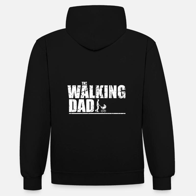 Le papa qui marche - Sweat à capuche contrasté - noir/or