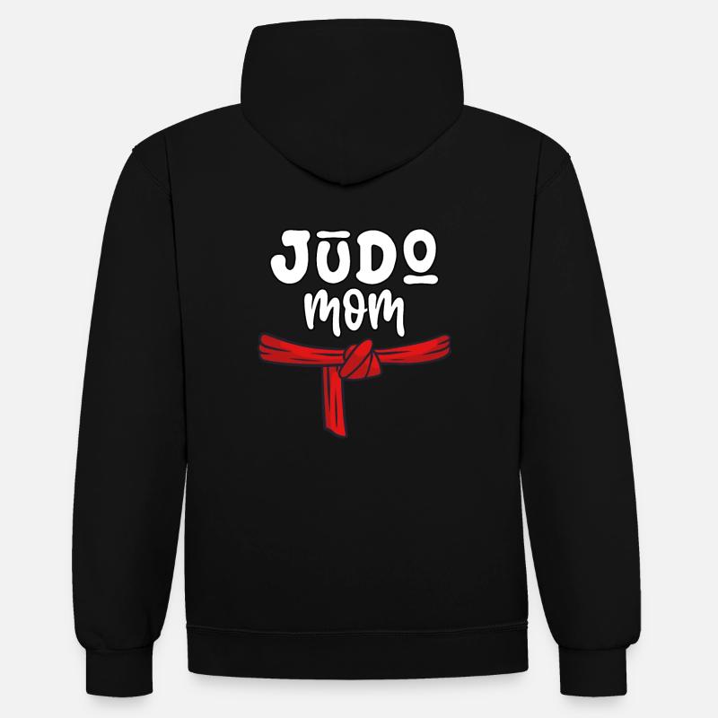 Maman judo - Sweat à capuche contrasté - noir/or