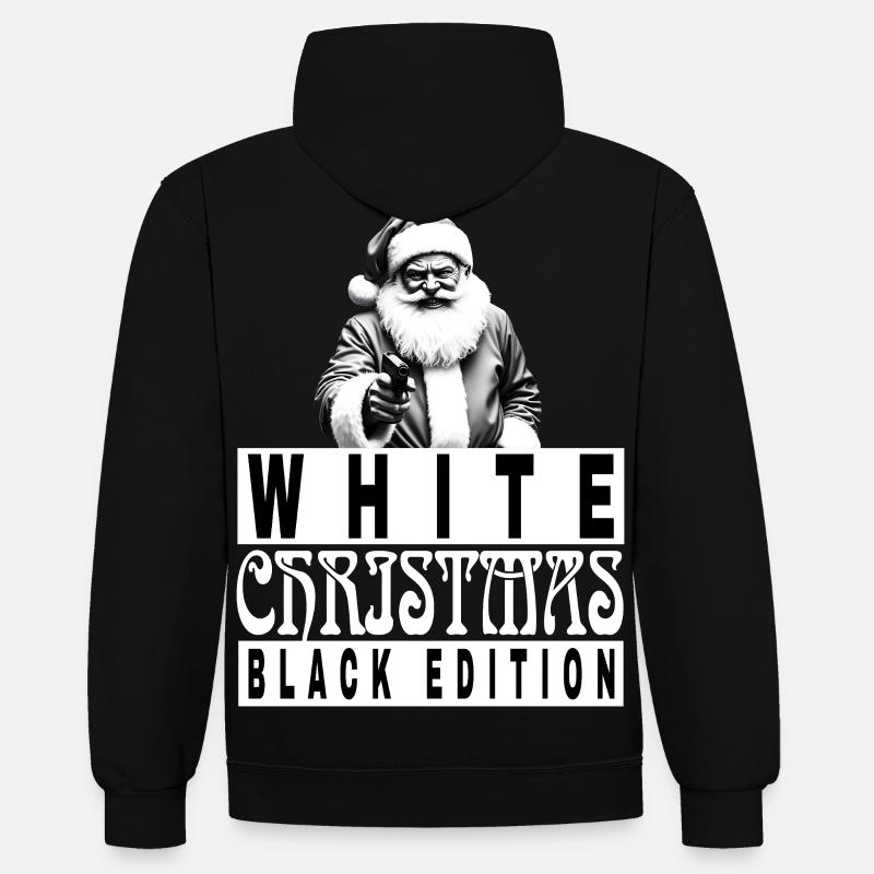 Blanc Noël Noir Edition - Sweat à capuche contrasté - noir/or