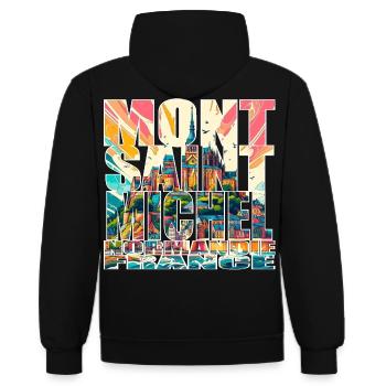 Mont Saint-Michel - Sweat à capuche contrasté - noir/or - Dos - Anna (173cm)