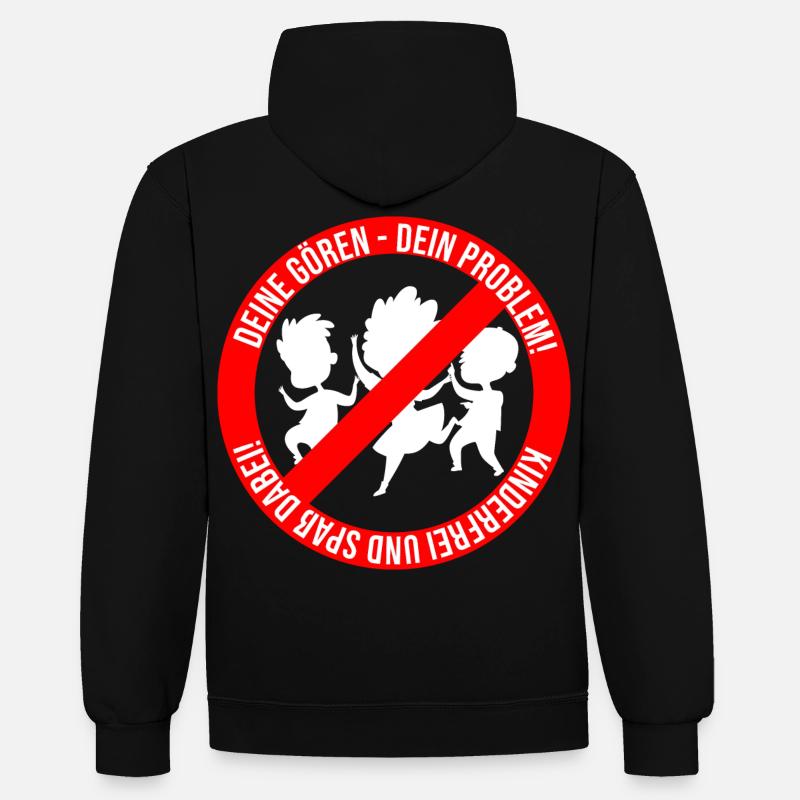Deine Gören - Dein Problem! - Kontrast-Hoodie - Schwarz/Gold