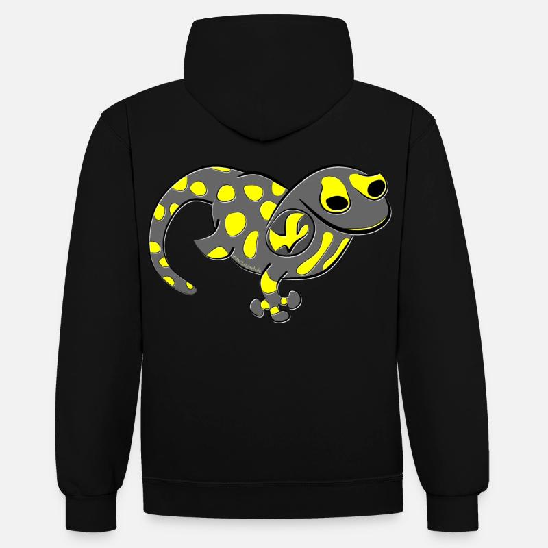salamandre de feu jaune - Sweat à capuche contrasté - noir/or