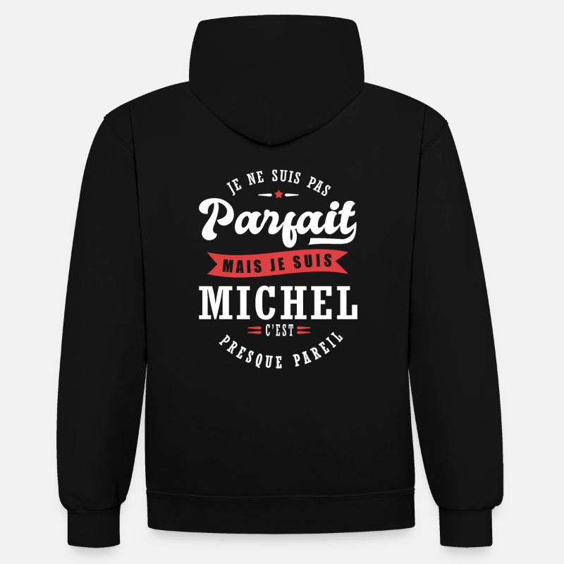 Michel Parfait Cadeau prenom michel - Sweat à capuche contrasté - noir/or
