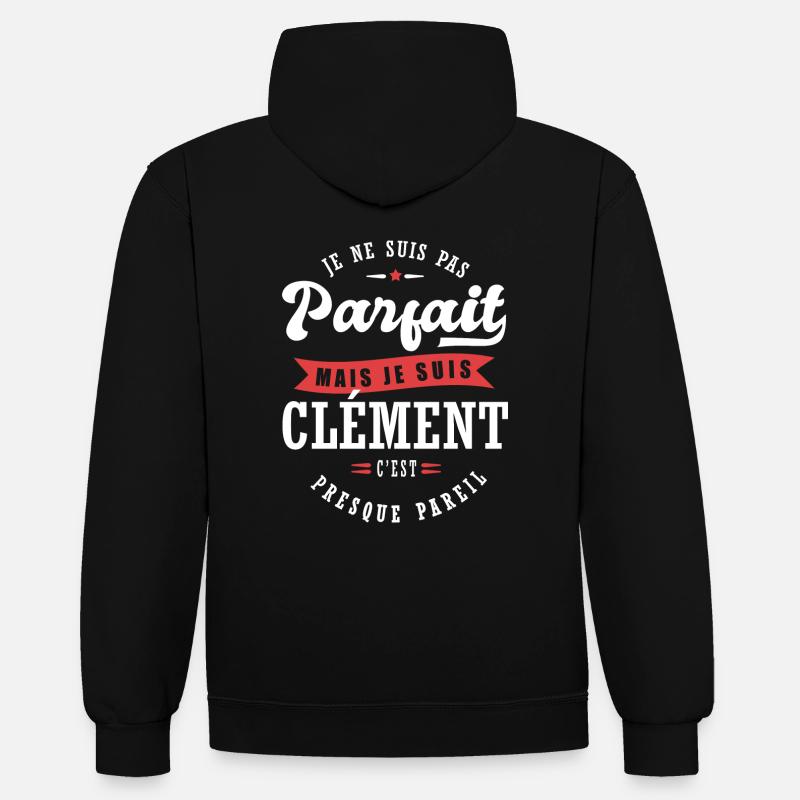 Clément Parfait Cadeau prenom Clement - Sweat à capuche contrasté - noir/or