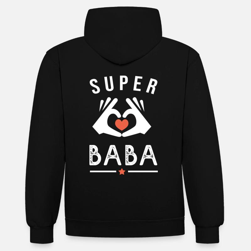 super baba gift baba - Contrast hoodie - black/gold