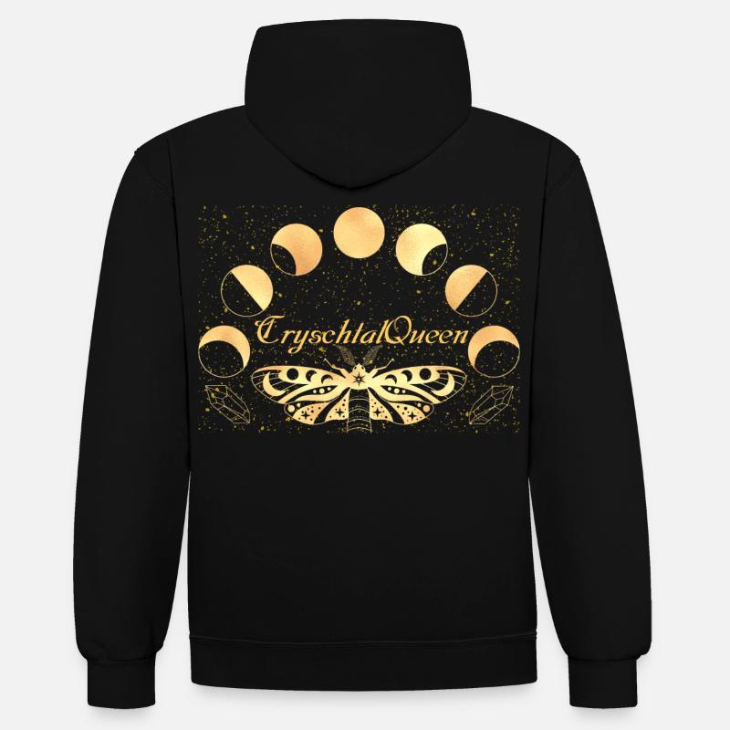 CryschtalQueen - Sweat à capuche contrasté - noir/or
