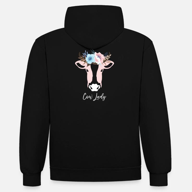 Dame Cattle - Sweat à capuche contrasté - noir/or