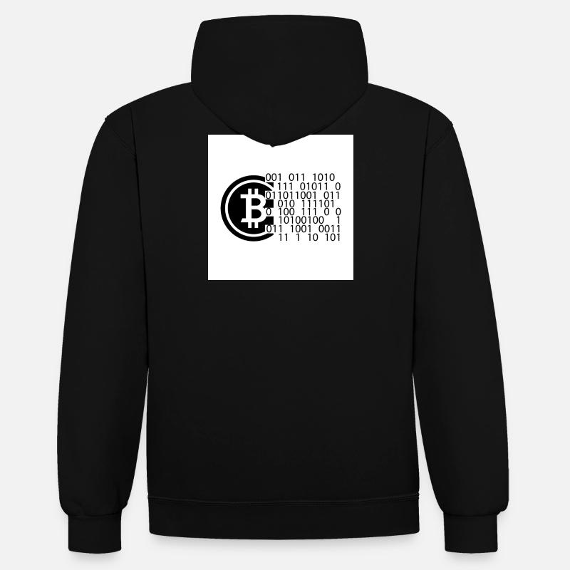 Bitcoin Code - Kontrast-Hoodie - Schwarz/Gold