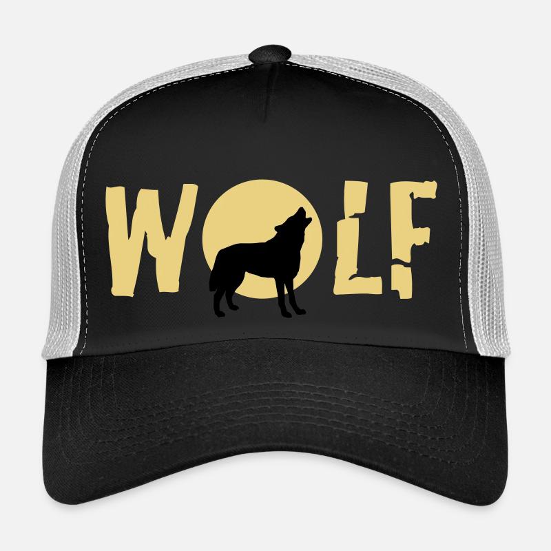 wolf_092011_c_2c - Trucker Cap - black/stone grey